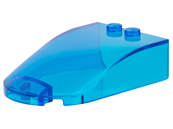 Para-brisa 6x4x1 Curvo Translúcido Azul Escuro