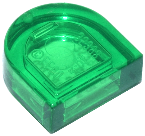 Placa Lisa Modificada 1x1 meio círculo Translúcida Verde