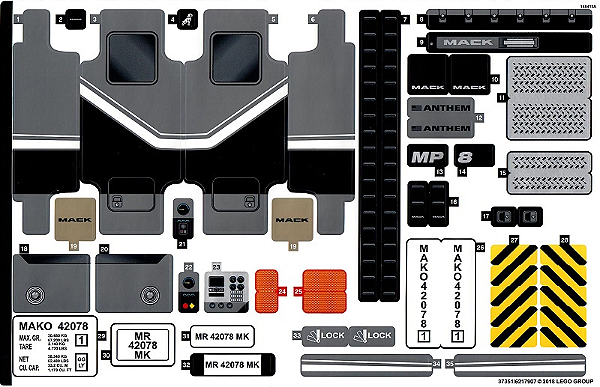 Cartela de Adesivo do Set 42078