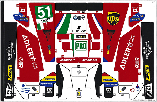 Cartela de Adesivo do Set 42125 - Adesivo 02