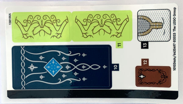 Cartela de Adesivo do Set 10316 - Adesivo 02