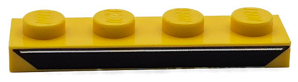 Placa 1x4 Amarela com Listra Preta