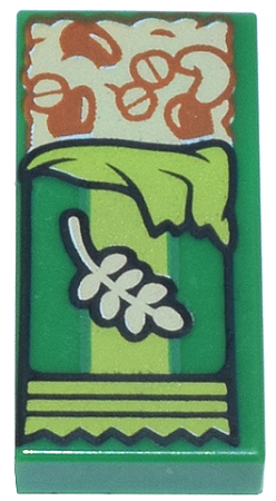 Placa Lisa 1x2 com desenho de Barra de Cereal