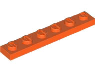 Placa 1x6 Reddish Orange
