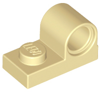 Placa modificada 1x2 com Furo na Parte Superior Bege