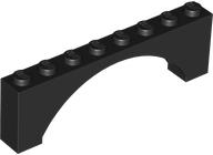 Tijolo em Arco 1x8x2 Preto