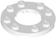 Placa Redonda 4x4 com furo 2x2 Branco