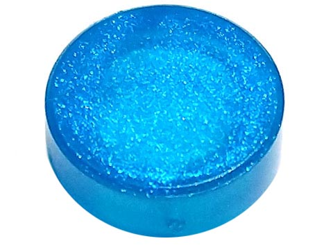 Placa Lisa Redonda 1x1 Translúcida Azul Escura Acetinada