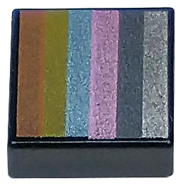 Placa Lisa 1x1 com Desenho de Listras Coloridas