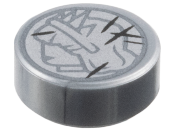 Placa Lisa Redonda 1x1 com Desenho do Rosto da Estatua da Liberdade