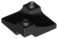 Tijolo em Arco 3x3 canto invertido com pino oco elevado Preto