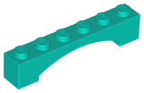 Tijolo Arco 1x6 Dark Turquoise