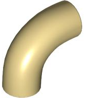 Cotovelo de 90 Graus 1x1 - Sem Cavilha Orifício de Eixo Bege