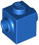 Tijolo modificado 1x1 com conector em dois lados Azul