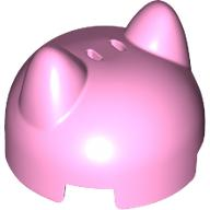 Tijolo Redondo 2 x 2 x 1 1/3 com topo em forma de cúpula e orelhas de gato Rosa Brilhante