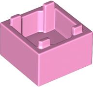 Caixa 2x2x1 com Topo Aberto Rosa Brilhante