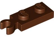 Placa Modificada 1x2 com clip vertical Marrom