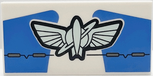 Placa Lisa 2x4 com desenho do Simbolo do Comando Estelar