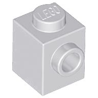 Tijolo Modificado 1x1 Com Furo Lateral Cinza Claro