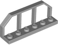 Placa modificada 1x6 com grade de vagão de trem Cinza Clara