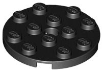 Placa redonda 4x4 com furo Preta