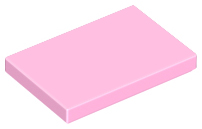Placa Lisa 2x3 Rosa Brilhante