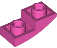 Inclinação Curva 2x1 1x2 Invertida Rosa Escura