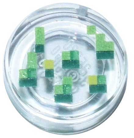 Placa Lisa Redonda 1x1 com desenho Pixelado do Minecraft