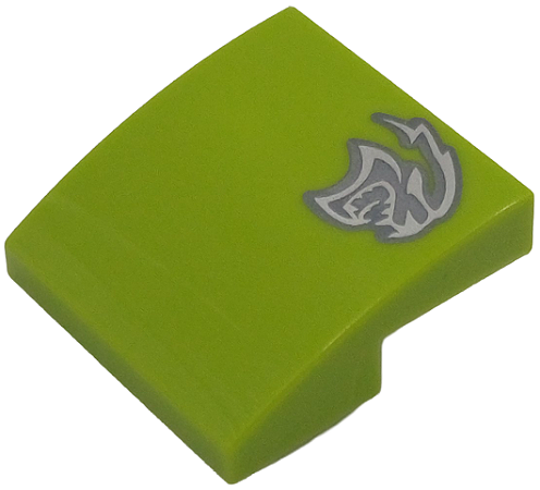 Inclinação Curva 2x2 Verde Limão com Logo do Dodge SRT Hellcat Lado Direito