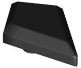 Placa Lisa Modificada 1x2 com Barra Preta