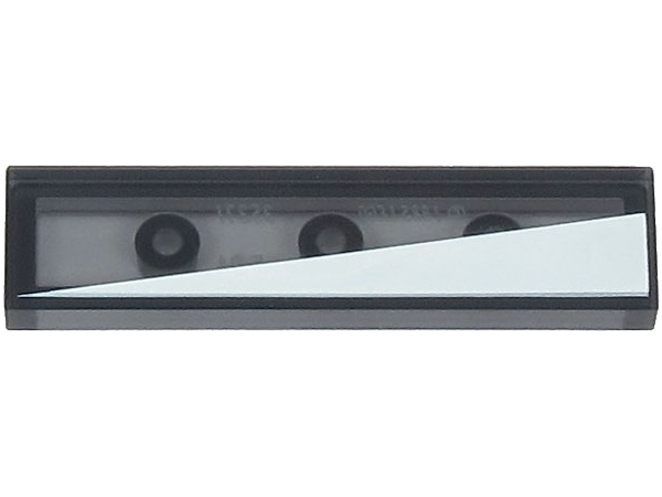 Placa Lisa 1x4 Translúcida Escura com Triangulo Branco Lado Esquerdo