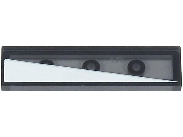 Placa Lisa 1x4 Translúcida Escura com Triangulo Branco Lado Direito