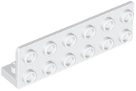 Suporte 1x6 - 2x6 Invertido com Recorte 1x4 Branco