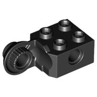 Tijolo Modificado 2x2 com furo de pino e junta de rotação vertical Preto