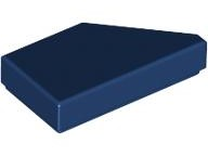 Placa Lisa Modificada 1x2 com Chanfro Esquerda Azul Escura