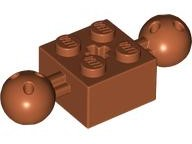 Tijolo Technic com Bolas e encaixe para Eixo Dark Orange