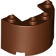 Metade de cilindro 2x4x2 com recorte 1x2 Marrom