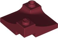 Tijolo em Arco 3x3 canto invertido com pino oco elevado Dark Red
