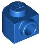 Tijolo Redondo 1x1x2/3 meio círculo estendido com pino lateral Azul