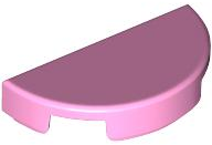 Placa Lisa 2x2 Meio Círculo Rosa Brilhante