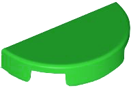 Placa Lisa 2x2 Meio Círculo Verde Brilhante