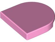 Placa Lisa Redonda 2x2 Meio Círculo Estendida Rosa Brilhante