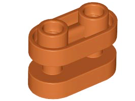 Tijolo Redondo 1x2 com Tachas Ocas e Centro Aberto com Barras Dark Orange