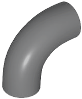 Cotovelo de 90 Graus 1x1 - Sem Cavilha - Tipo 2 - Orifício de Eixo Cinza Escuro
