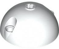 Cilindro Hemisférico 5x5 com Furo para Eixo no Centro e 2 Furos para Pino Branco