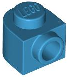 Tijolo Redondo 1x1x2/3 meio círculo estendido com pino lateral Dark Azure