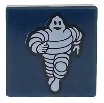 Placa Lisa 1x1 Azul Escura com Logo da Michelin