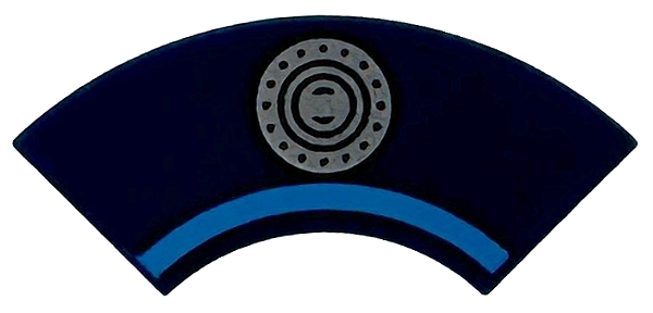 Placa Lisa Redonda de Canto 2x2 Azul Escura com Tampa de Combustível Desenhada