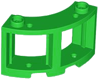 Janela de Canto Redonda 3x3x2 Verde Brilhante
