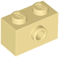 Tijolo 1x2 com Stud Lateral Bege